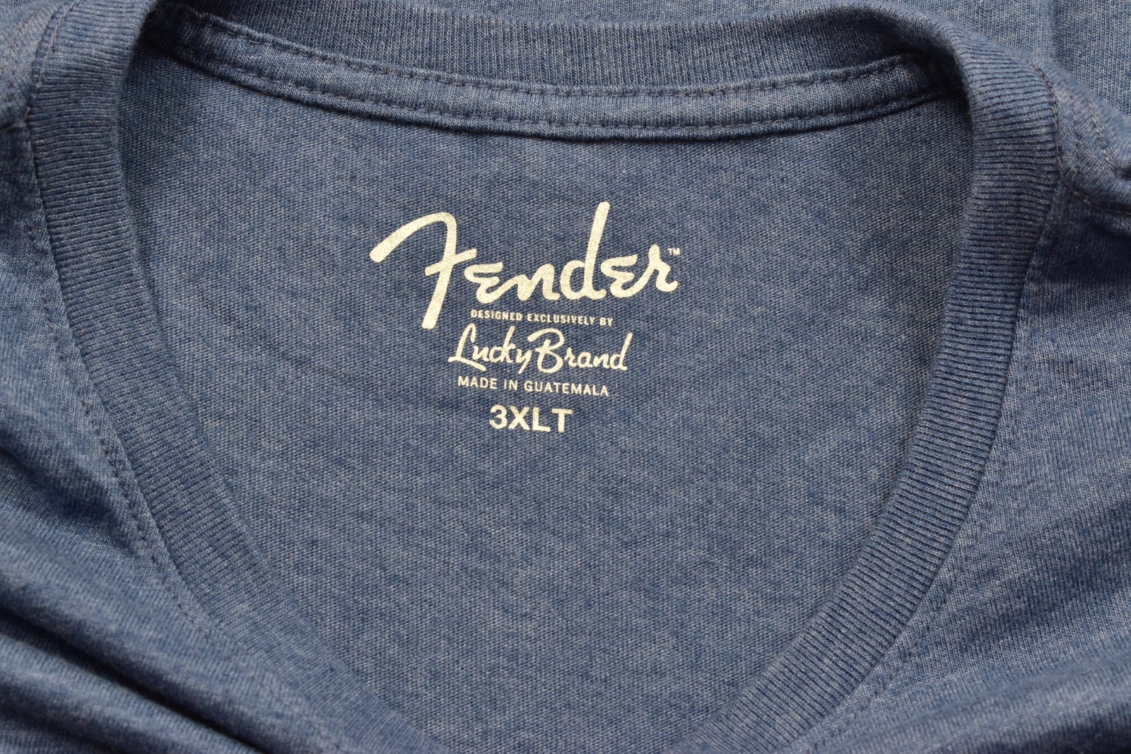 Lucky Brand Men's Fender Rock Hand Blue Short Sleeve Crew Neck Size 3XLT NEW gallery