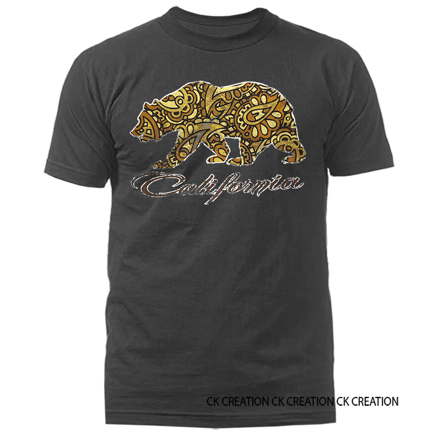 Golden State California Republic Cali Paisley Bear Cali Life Style T-shirt gallery