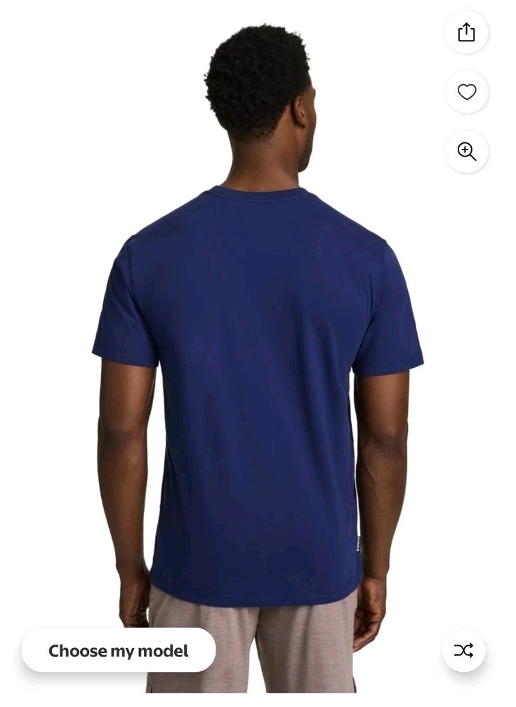 New Reebok Men's Blue Spellout Short Sleeve Graphic Print T-Shirt Sz XL gallery