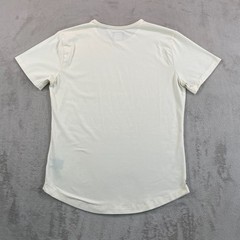 Cuts PYCA Pro Crew T Shirt Men Large Beige Curve Hem Stretch Logo Athletic Gym