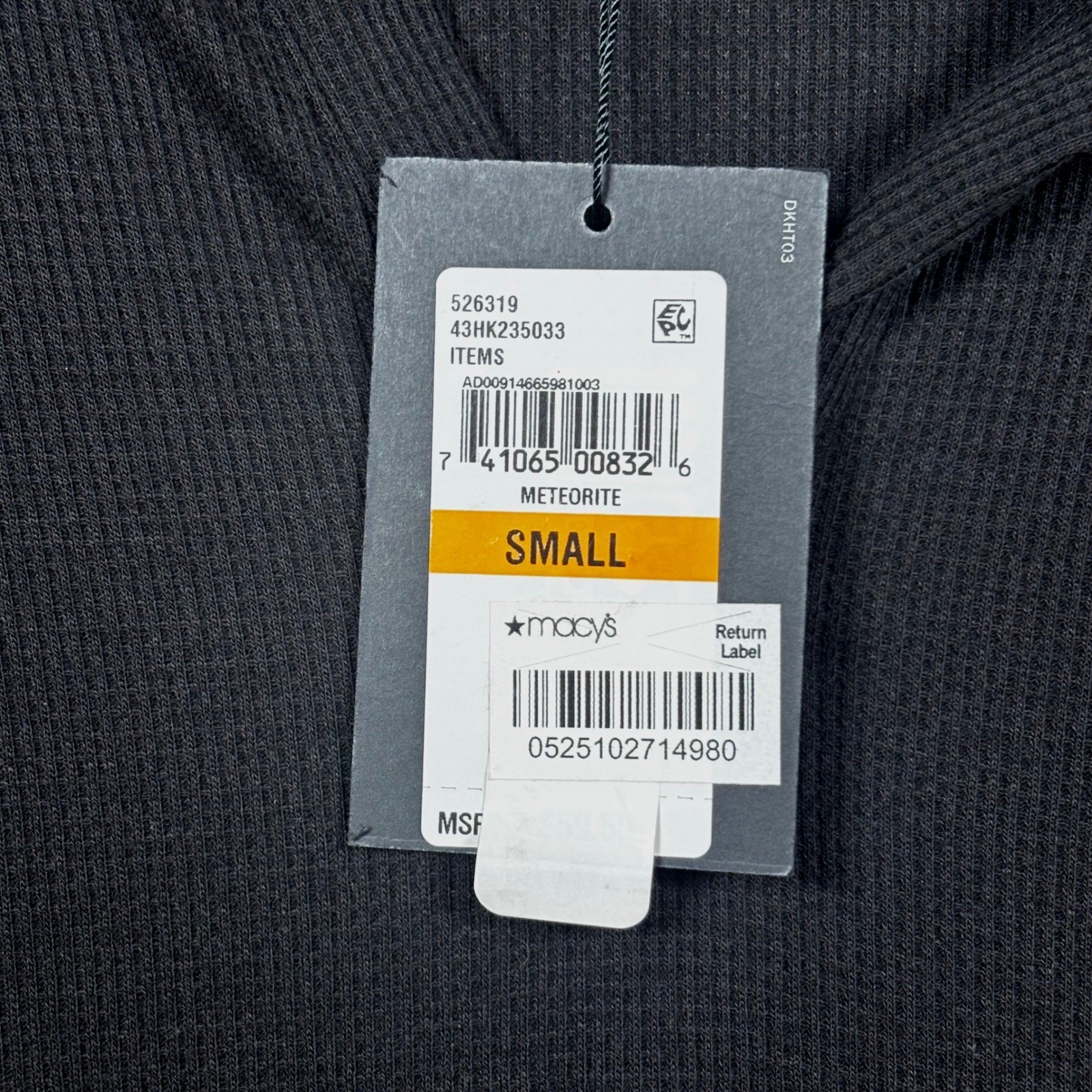 DKNY Men Black Long Sleeve Ribbed Soft Henley Shirt Size Small NWT MSRP $59.50 gallery