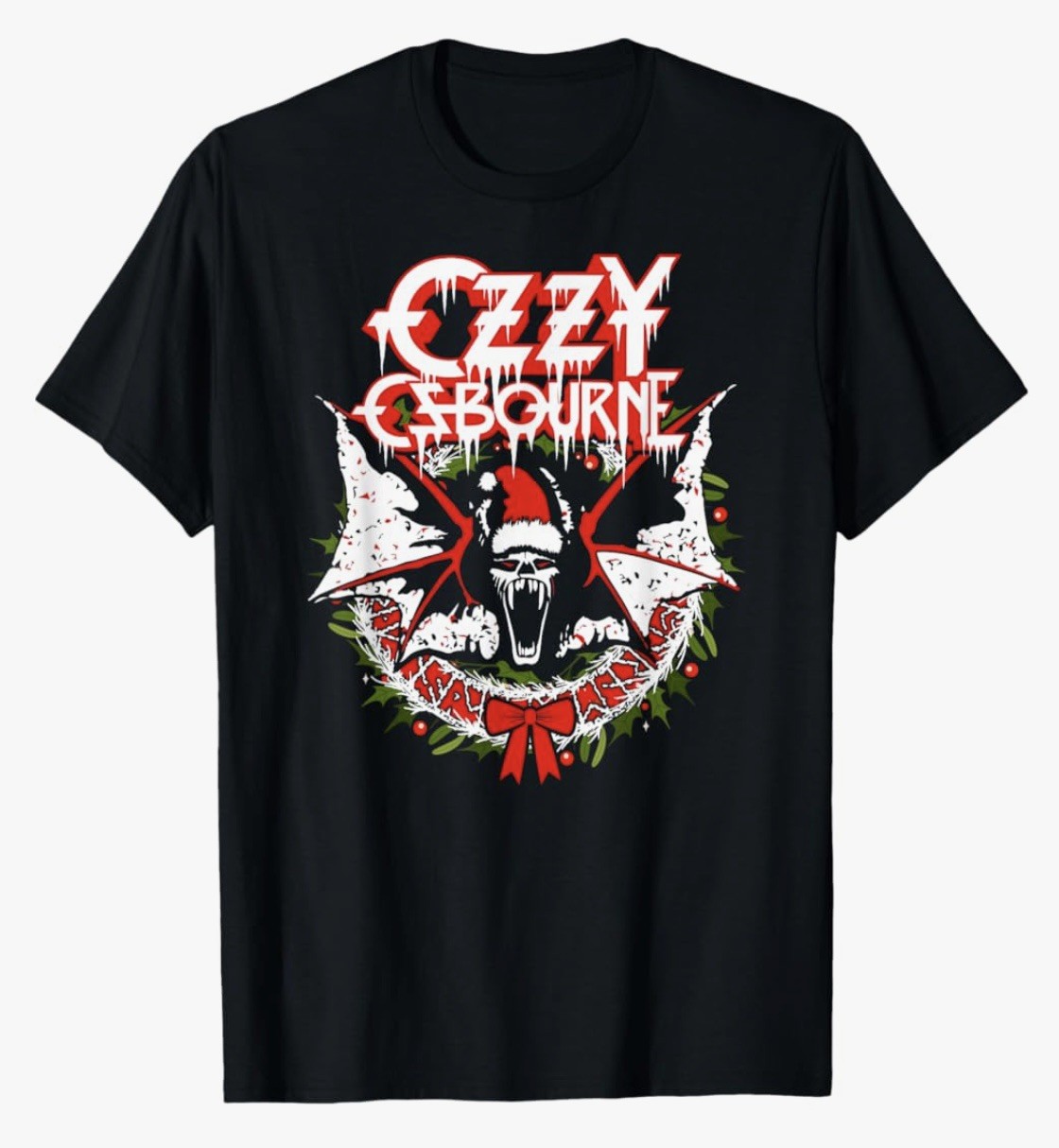 Ozzy Osbourne Graphic Tee 2-Pack Classic Bat + Holiday Bat Size Large Men Gildan gallery