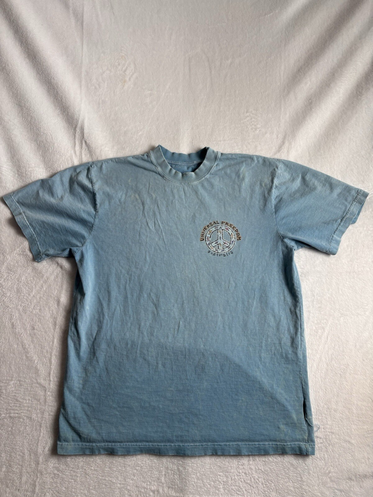 VTG Arrawarra Australia Universal Freedom Blue Shirt Distressed Men's Medium * gallery