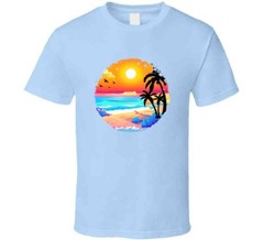 Gorgeous Beach Tee Tropical Sunset Tshirt Summertime Lover unisex T Shirt