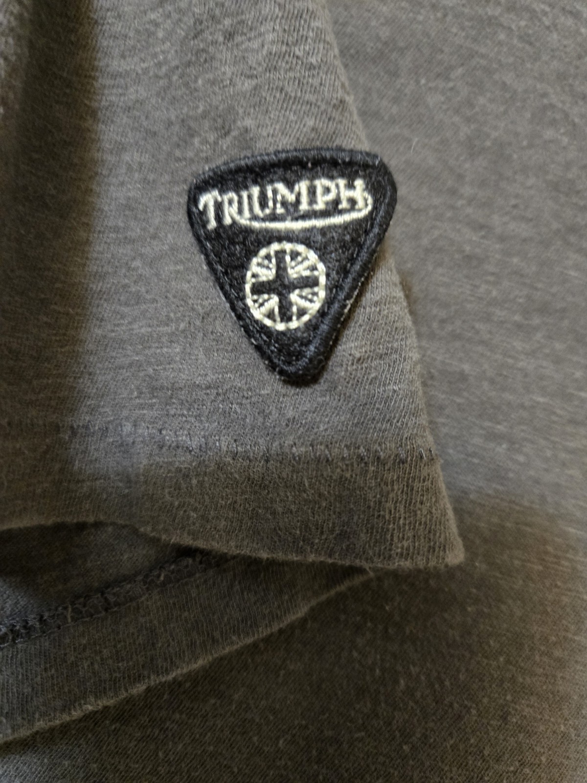 Triumph Motorcycles Union Jack Graphic Lucky Brand Charcoal Gray XL Tshirt gallery