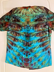 Custom Colorful handmade Ice Dyed New Craft+Flow Button Up Dress Shirt, Mens M