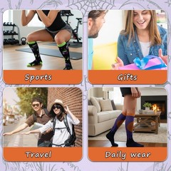 6 Pairs Compression Socks For Women Men Running Nursing Travel Holiday Wear