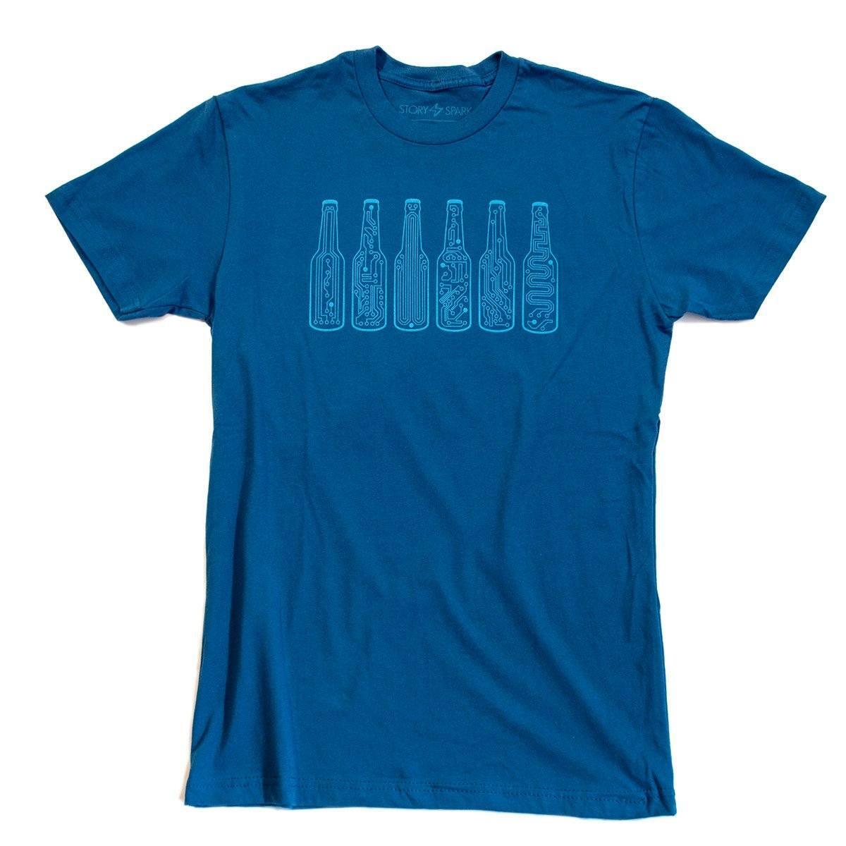 Techy 6 Pack of Beer Shirt for Engineers, Unique Fathers Day Gift, Bar Code Tee
