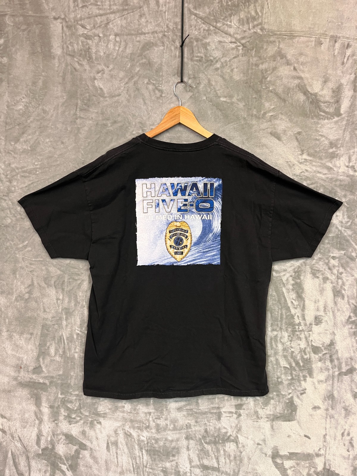 Vintage Hawaii Five-O TV Show Promo T-Shirt Hanes XL Black Filmed in Hawaii gallery