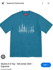 Supreme Skyline TOP TSHIRT DARK SLATE SIZE L BRAND NEW with sticker