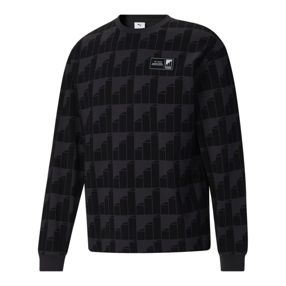 PUMA Cordae Crew Neck Long Sleeve T-Shirt Mens Black Casual Tops 53887975 gallery