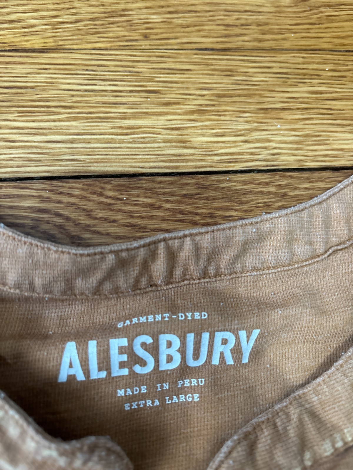 Alesbury Men’s Dyed Washed Grunge Henley Short Sleeves T Shirt Large Orange gallery