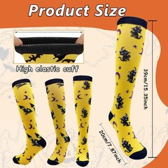 6 Pairs Compression Socks For Women Men Running Nursing Travel Holiday Wear