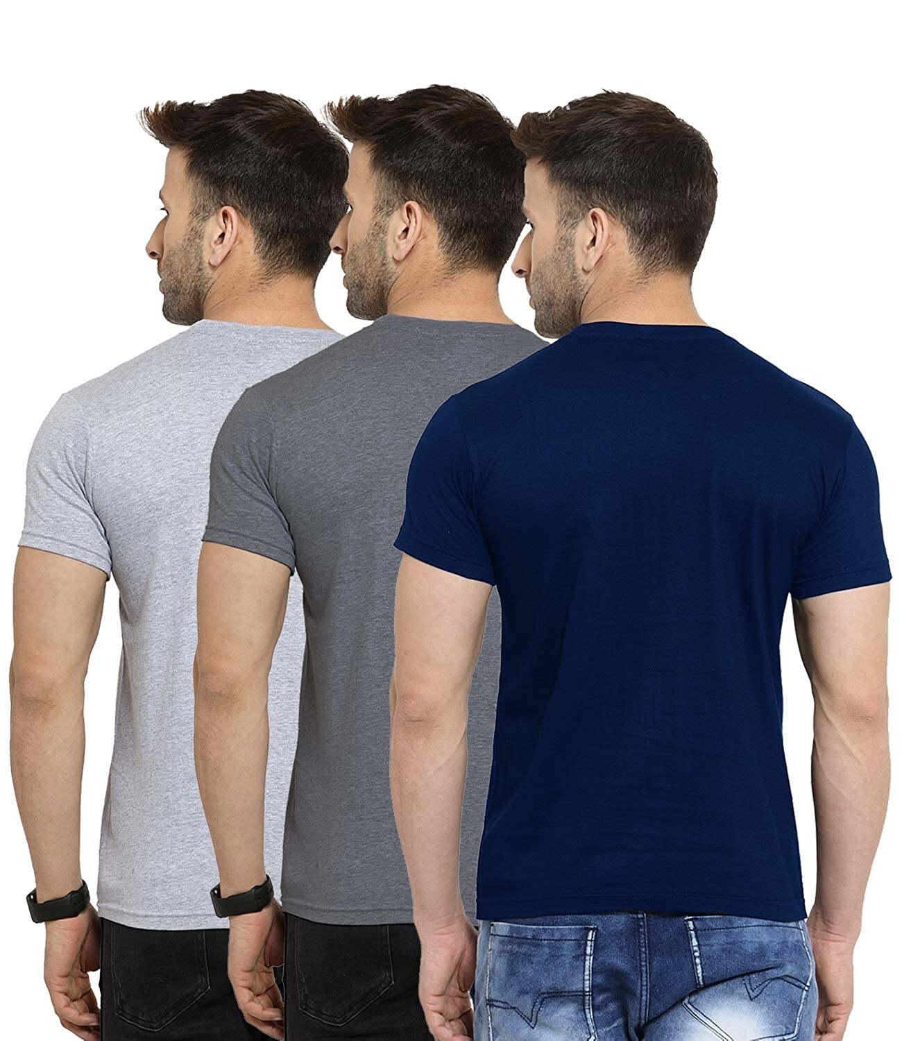 Men's Classic Solid Plain Cotton Round Hem Scallop Essentials Tshirt S-2XL gallery