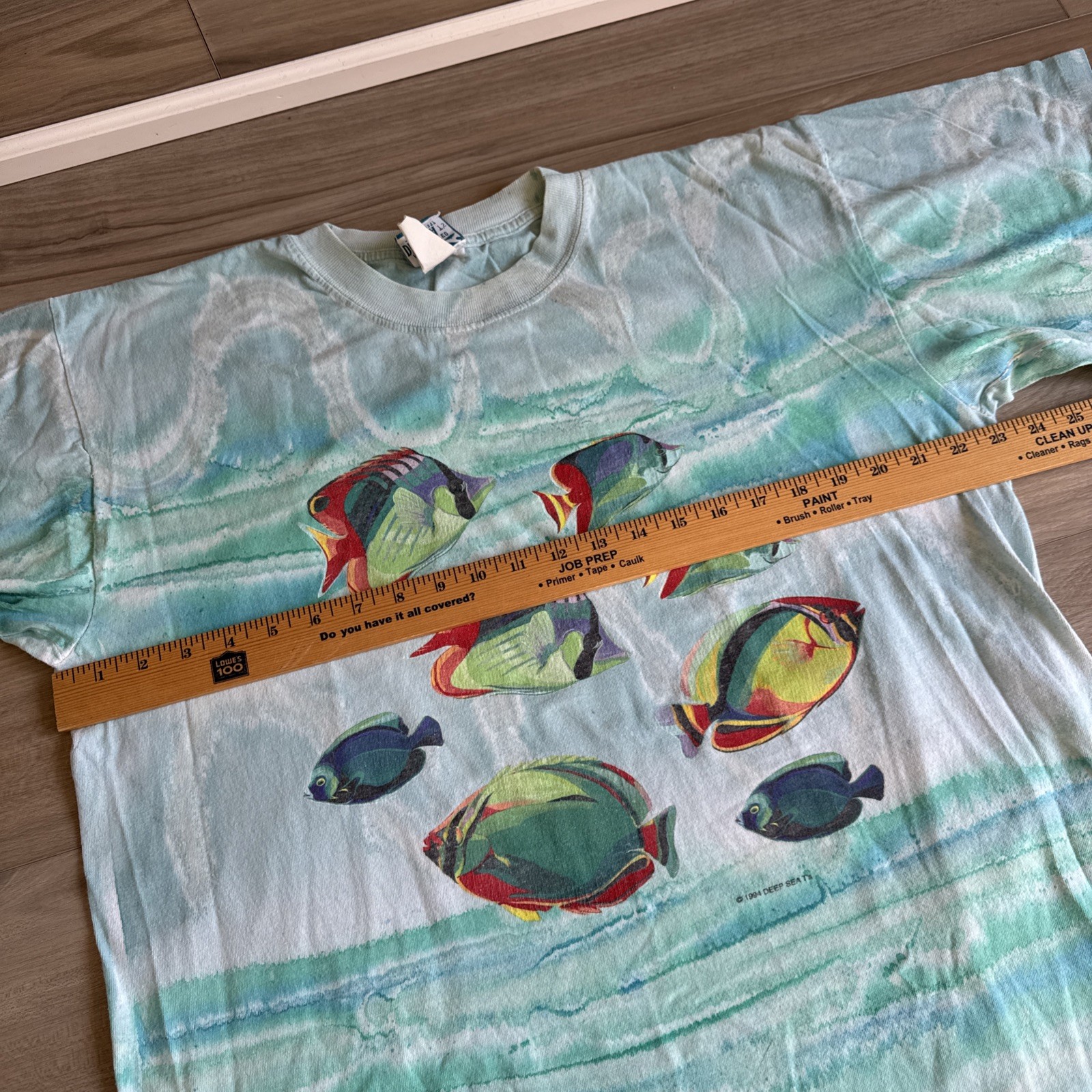 VTG 1994 Deep Sea T's Caribbean T-shirt sz XL All Over Print Single Stitch Fish gallery