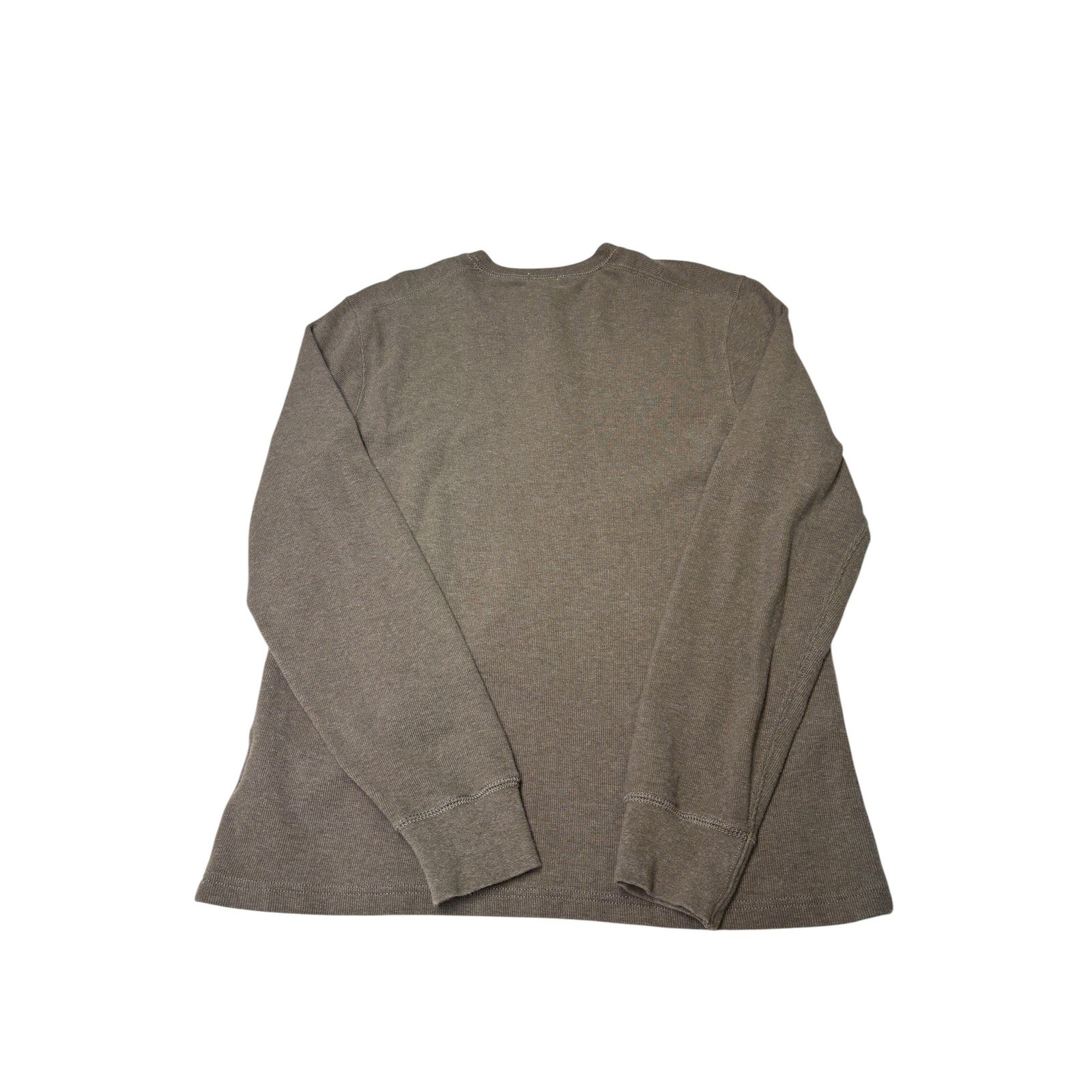 Vintage Oarsman J. Crew Mens Long Sleeve Henley Shirt Brown Cotton Ribbed M gallery