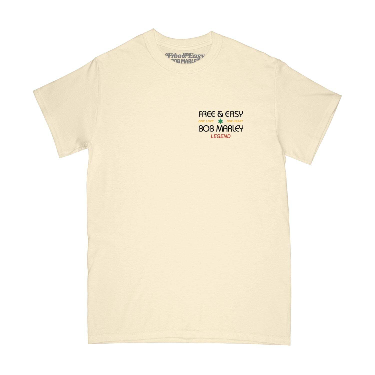 FREE & EASY Men’s S/S T-Shirt BOB MARLEY ROOTS – Pale Yellow Size Meduim NWT
