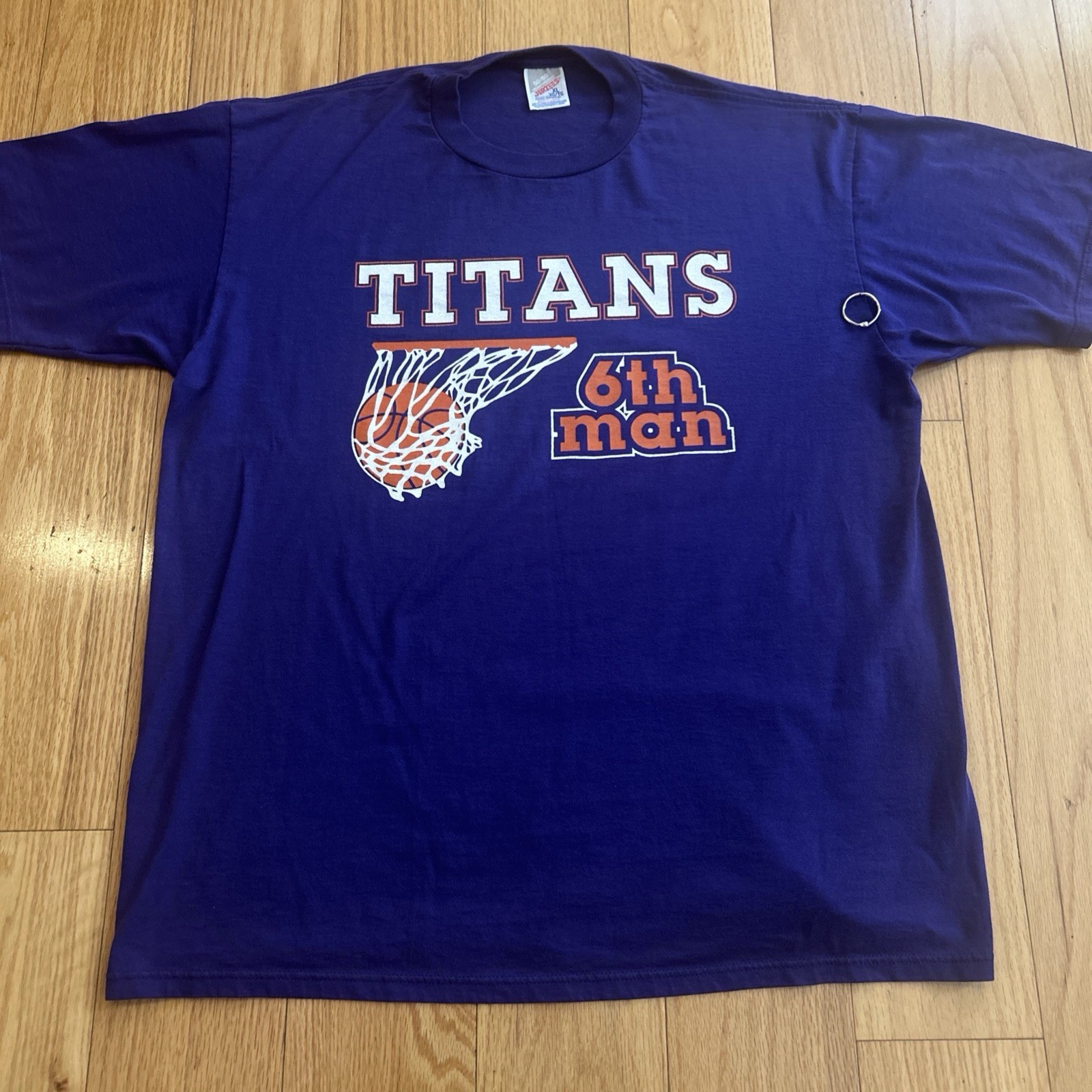Vintage 90s Triway High School Titans Basketball Sixth Man T-Shirt Size XL Hoops gallery