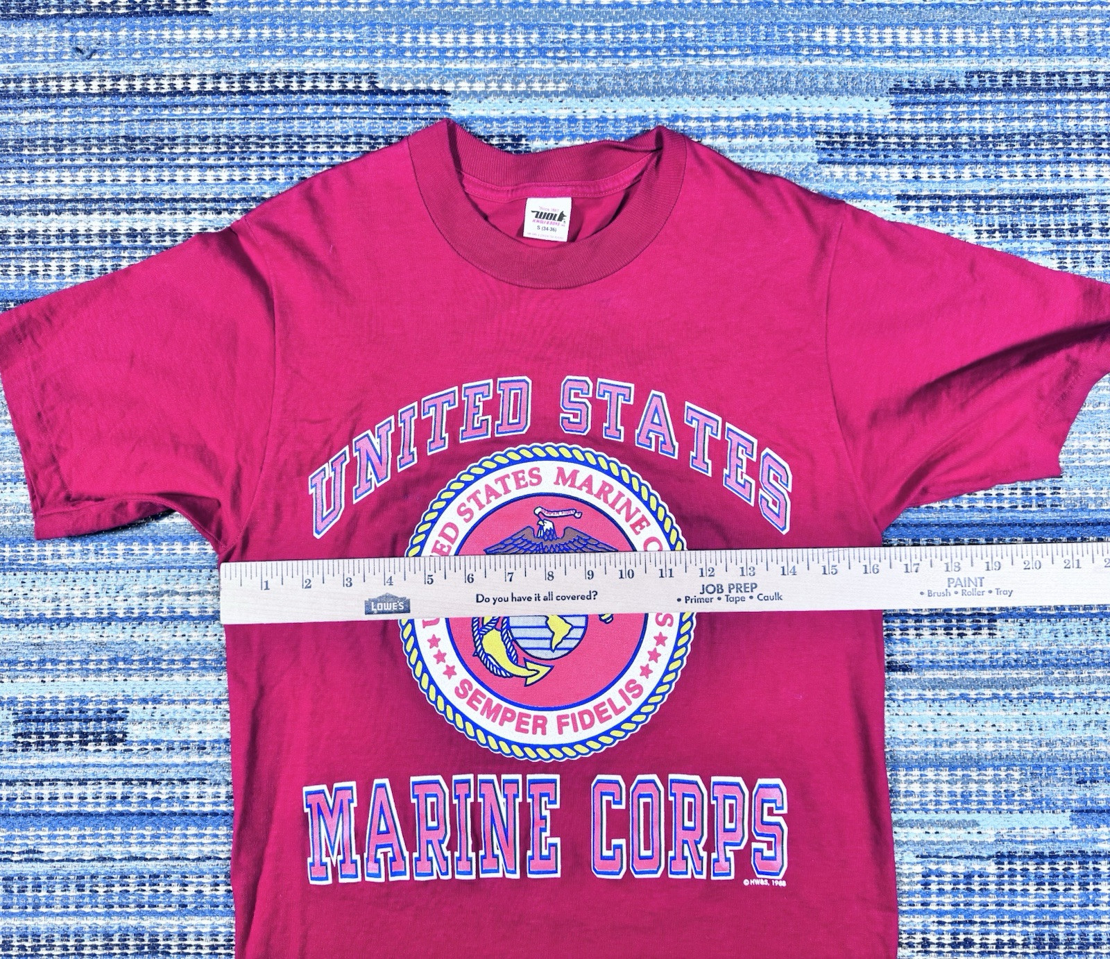 Vintage 80’s US MARINE CORPS T-Shirt Sz Small USMC Military Single Stitch Red gallery
