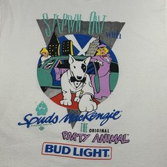 Vintage Bud Light T Shirt Lg Spuds Mackenzie Original Party Animal Steppin Out