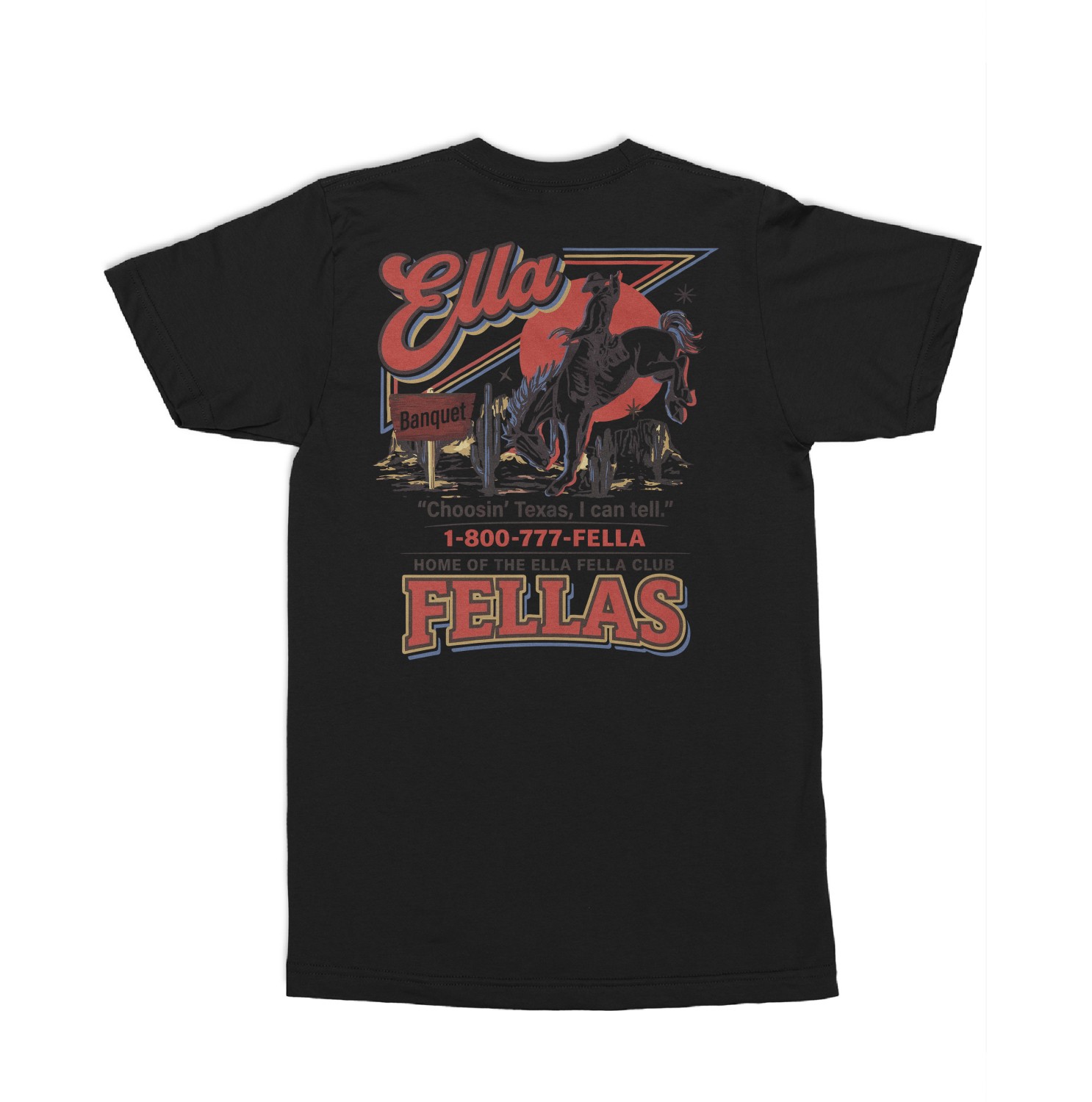 Ella Fella Club Western Cowboy Graphic 2-Sided Unisex T-Shirt gallery