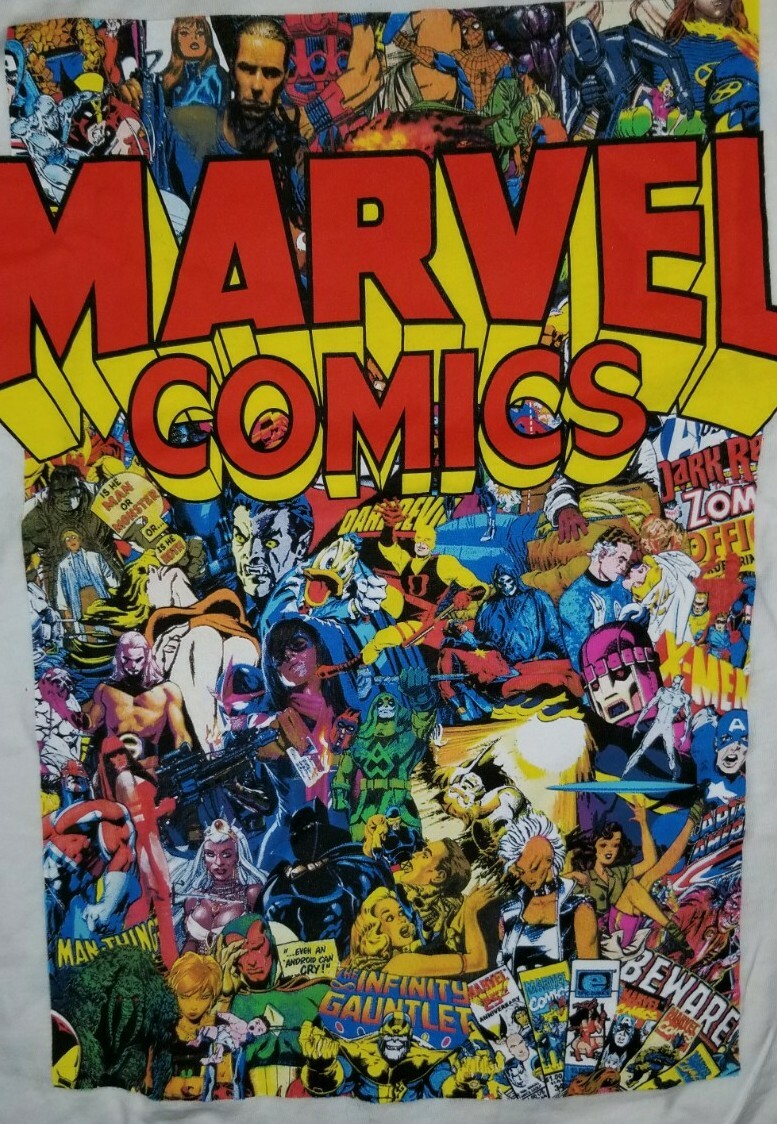 NWOT Marvel Comics Classic Character Collage White t-shirt Mens Size L AMAZING gallery
