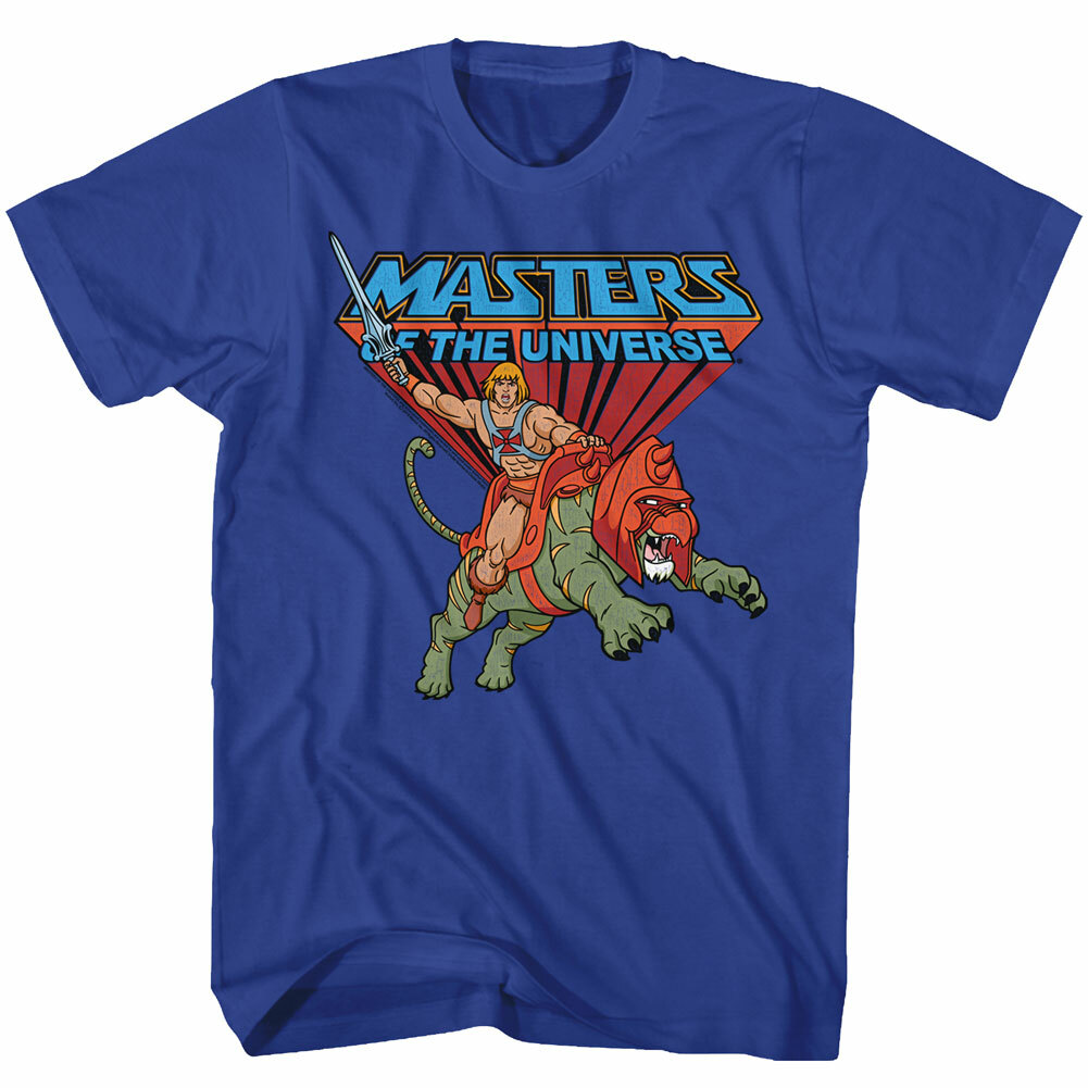 Masters Of The Universe 80's Cartoon He-Man Riding Battle Cat Men's T Shirt gallery