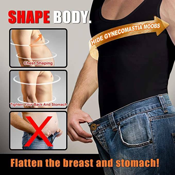 # Men's Body Shaper Slimming Shirt Compression Sauna Vest Elastic Slim Shapewear gallery