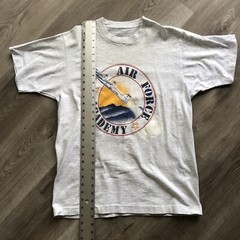 VTG Air Force Academy Jets Puff Paint Single Stitch Gray Graphic Medium T Shirt