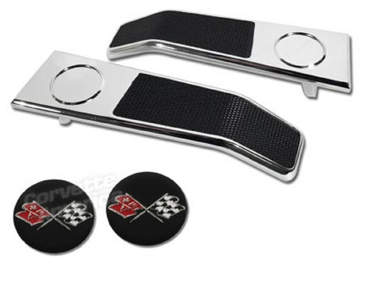 68-77 C3 Corvette  Door Handle & Insert Plates/ with lock knobs (Interior)