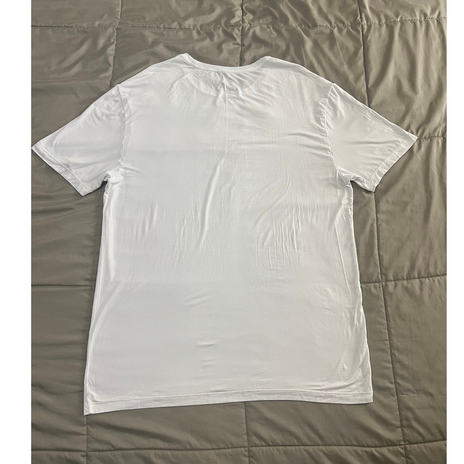 David Archy Mens XL White Bamboo Rayon Spandex Stretch Crewneck T-Shirt (1032) gallery