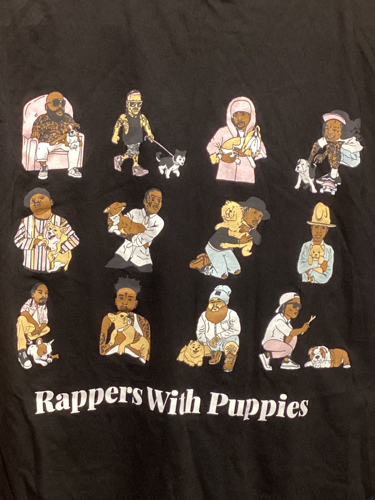 Rappers With Puppies Dog Limited Drake 21 Savage, Black T-Shirt, Mens Size M gallery