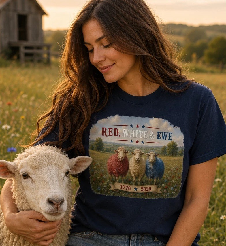 Cute Patriotic Red White & Ewe Tshirt July 4th Shirt Funny Sarcastic Sheep Tee gallery