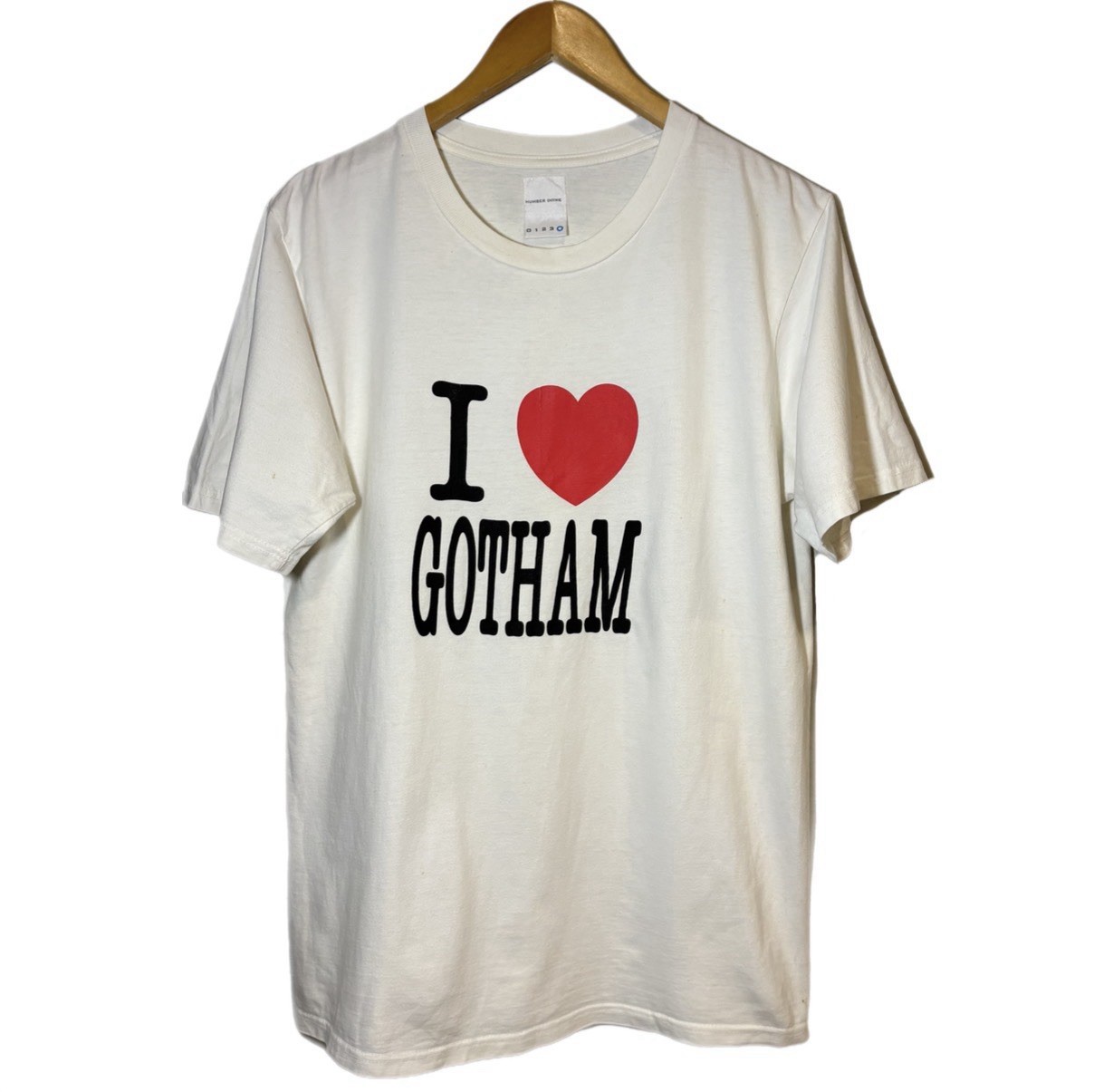 Number Nine I Love Gotham City Red Heart Japanese brand tee T-shirt Y2K L Rare