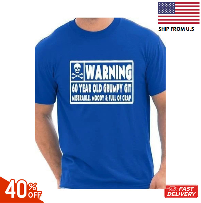 60 Year Old Git Mens Funny 60th Birthday Gift Fathers Day T-Shirt Size S-5XL hot gallery