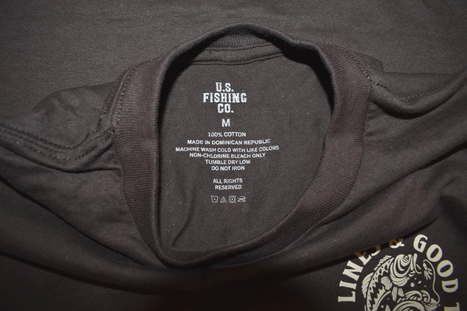 U.S. Fishing Co. Tight Lines & Good Times Fish Graphic Brown Shirt New S-3XL gallery
