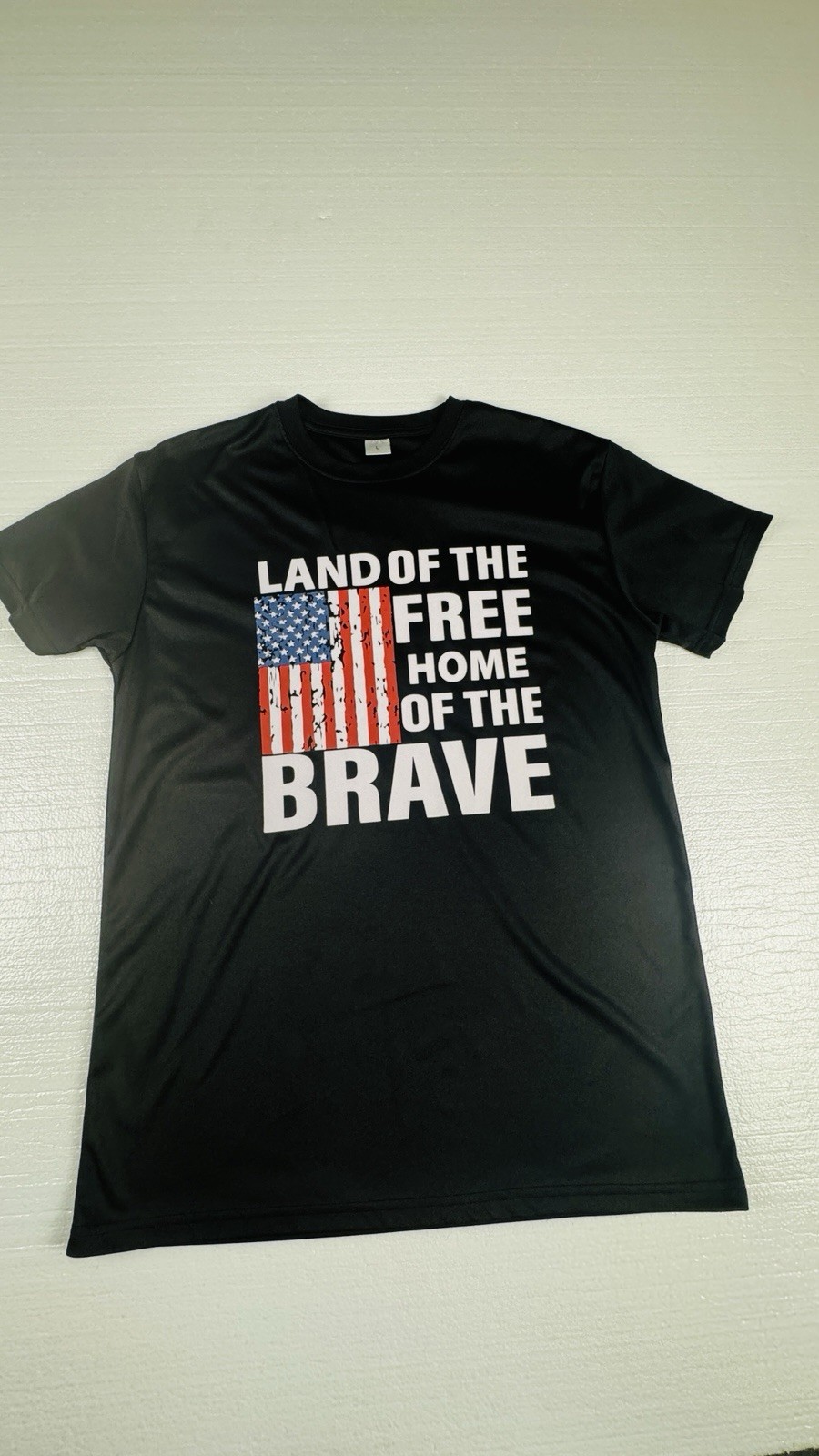 Land of the Free Home of the Brave Graphic Black T-shirt Mens L Patriotic gallery
