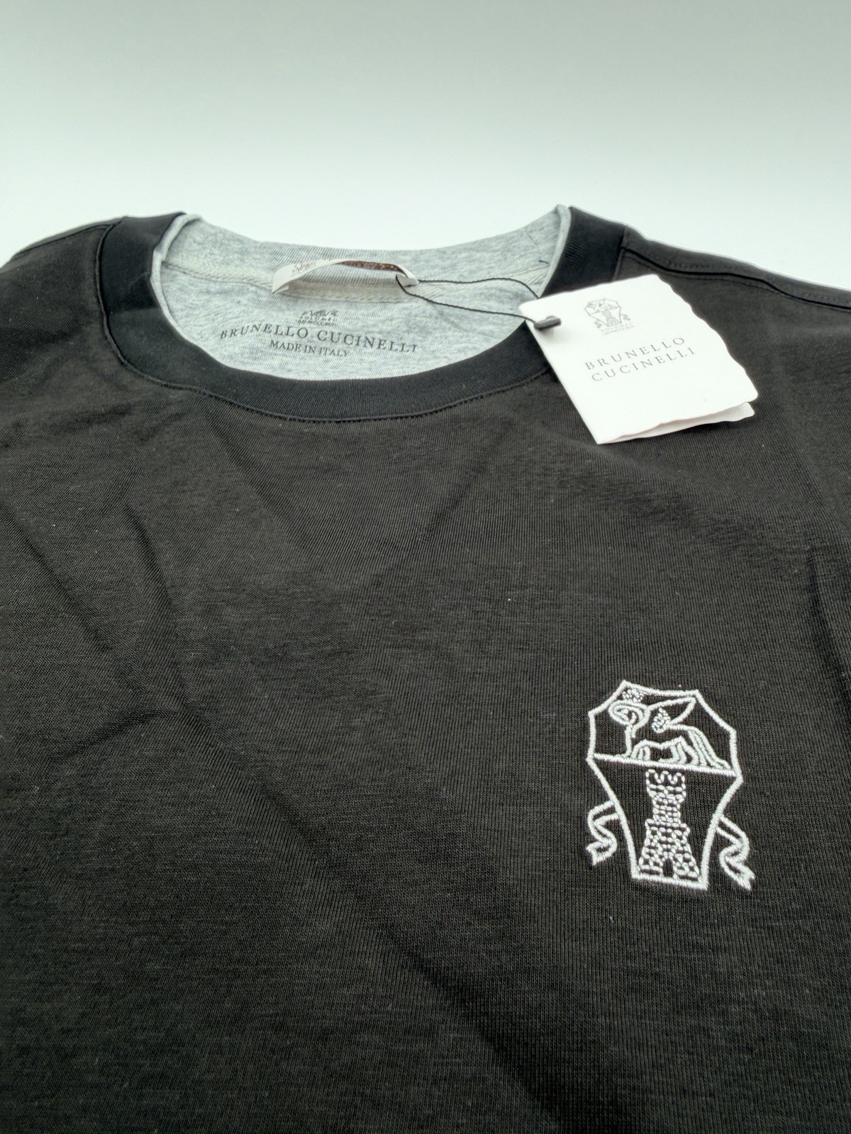 BRUNELLO CUCINELLI Black Embroidered Layered Short-Sleeve T-Shirt, Size XL gallery