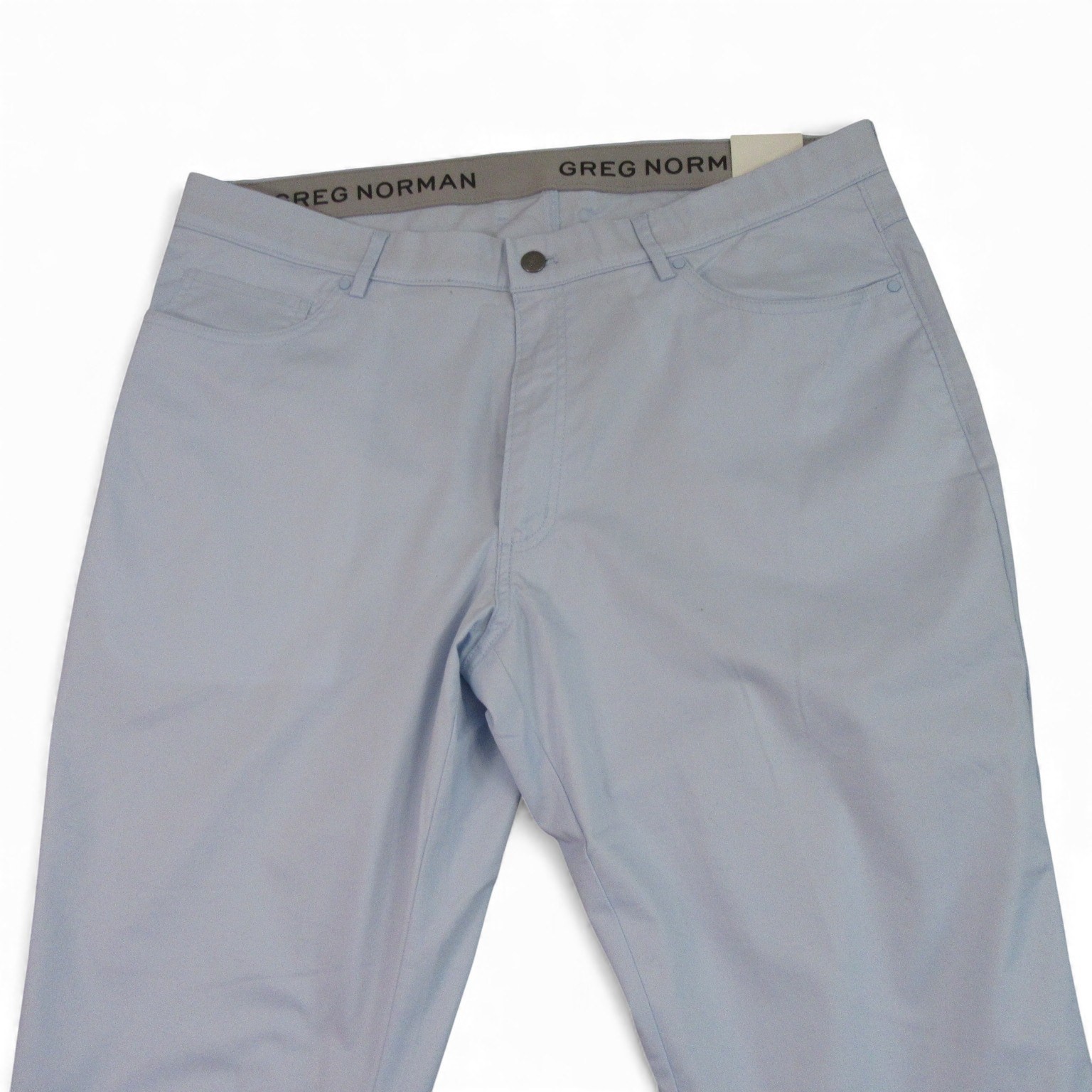 NWT Greg Norman Mens Attack Life Mens Chino Golf Pants 38 X 30 Slim Light Blue gallery