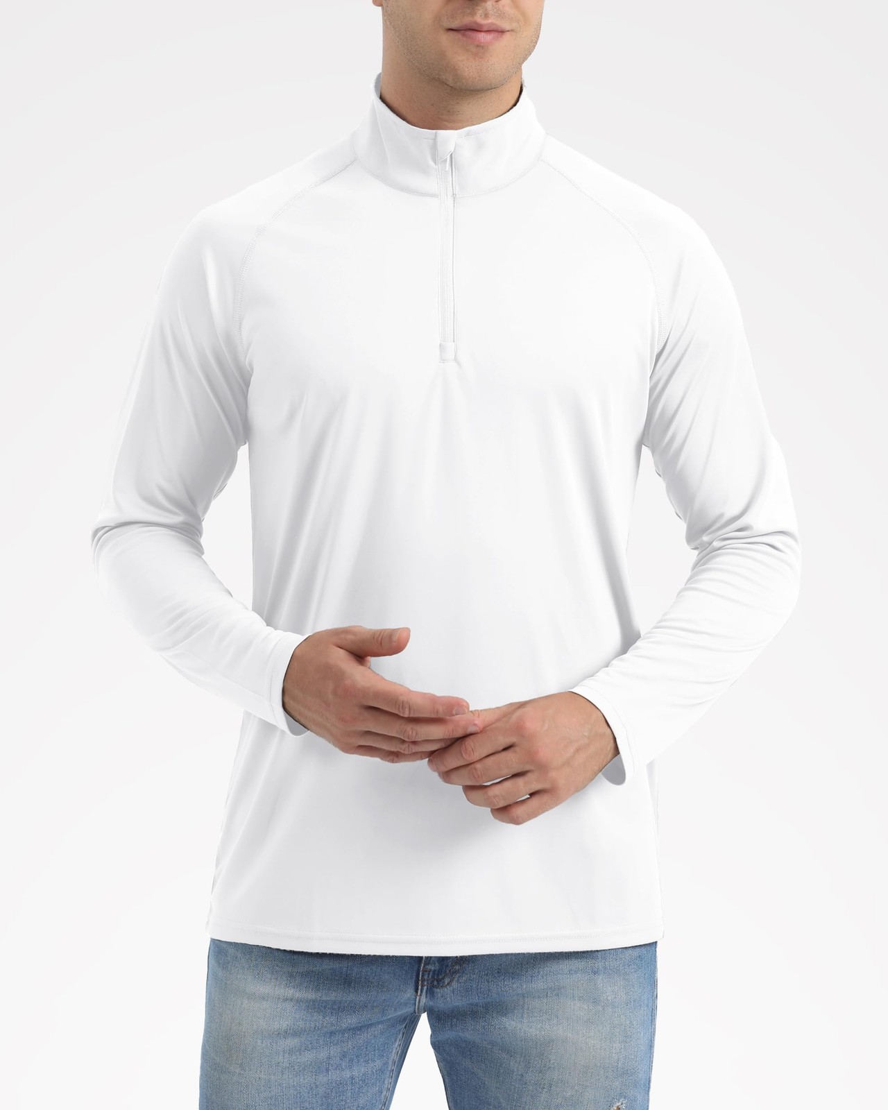 SPF Shirts for Men UPF 50 Shirts Long Sleeve Mens Quarter Zip Pullover Golf L... gallery