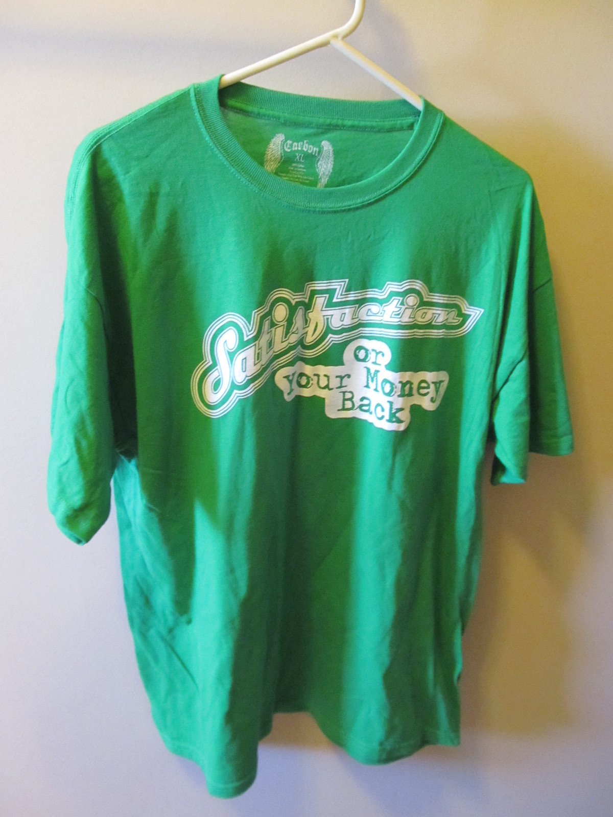 MENS T-SHIRT XL SATISFACTION OR YOUR MONEY BACK - CARBON - FREE SHIP gallery
