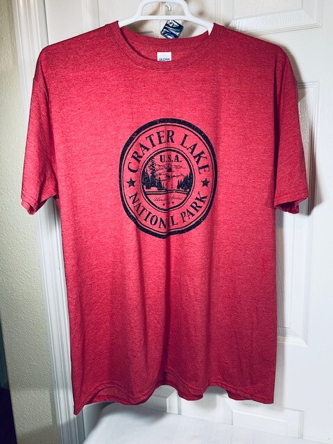 Crater Lake Natnl Park Oregon Outdoor Hiking Nature Lover RED 2 XL-Tshirt **NWT gallery