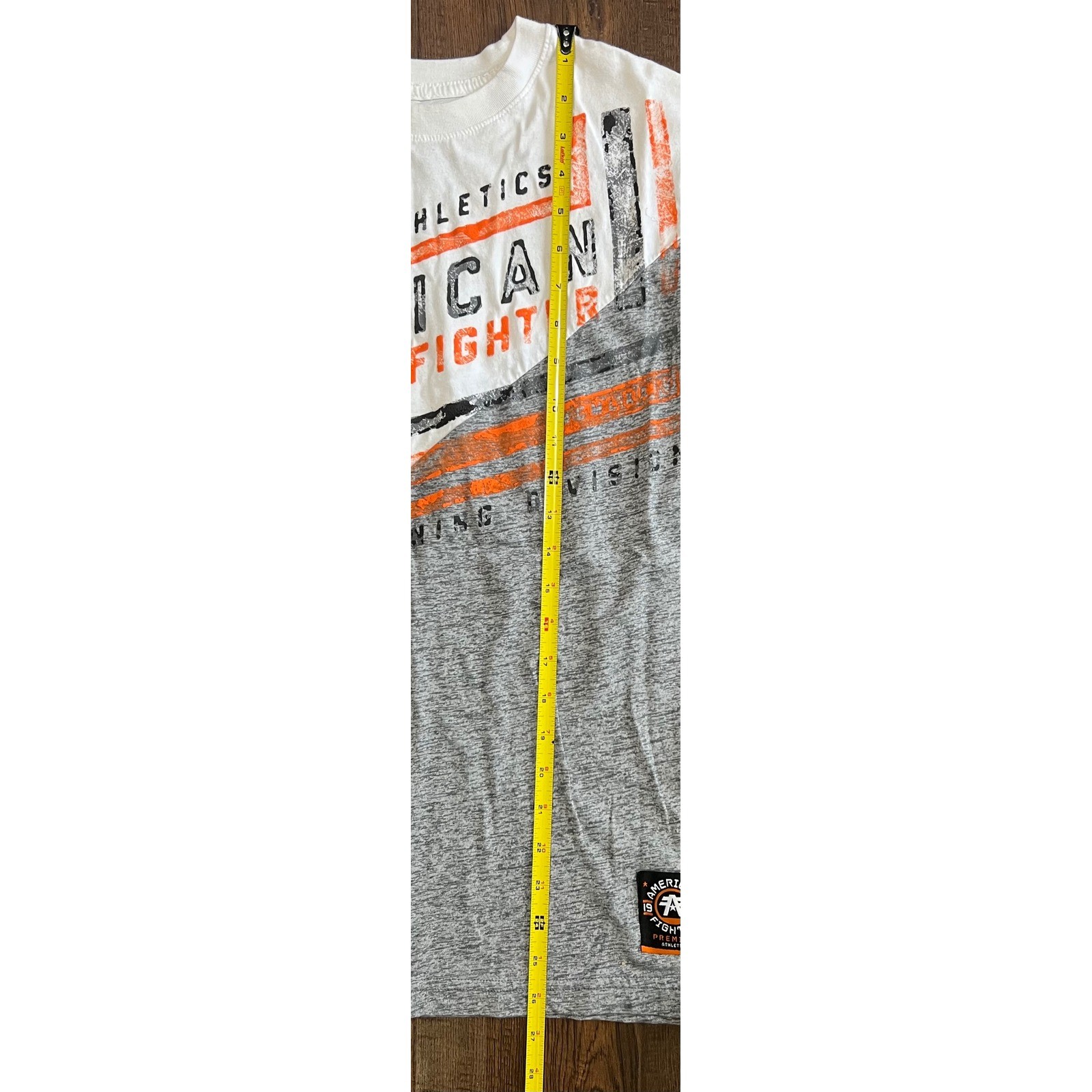 American FighterAthletics Graphic T Shirt Men's Size S White Orange Gray gallery