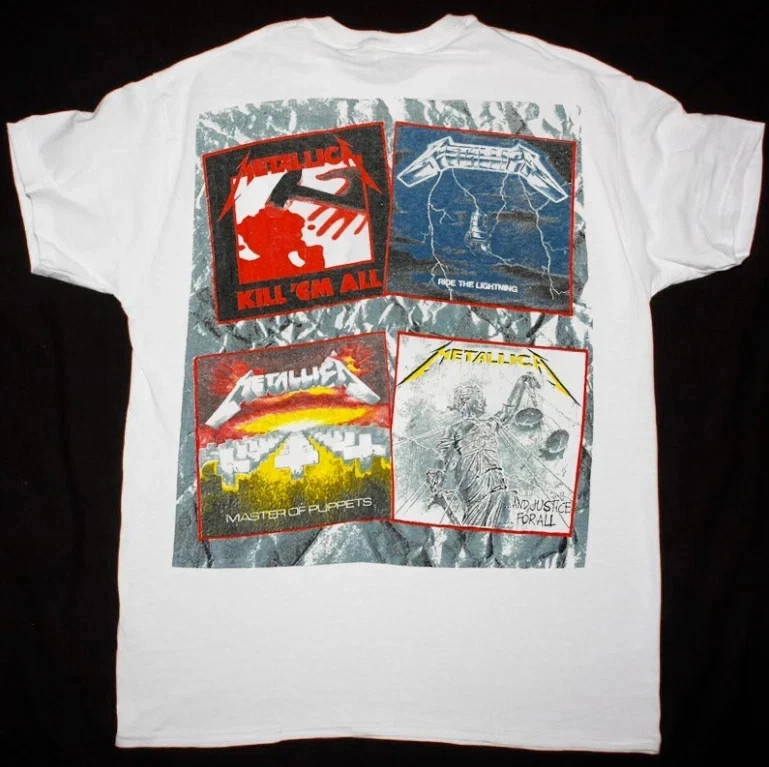 And Justice For All Inspired Fanmade Rock Style Graphic White T-Shirt HOT gallery