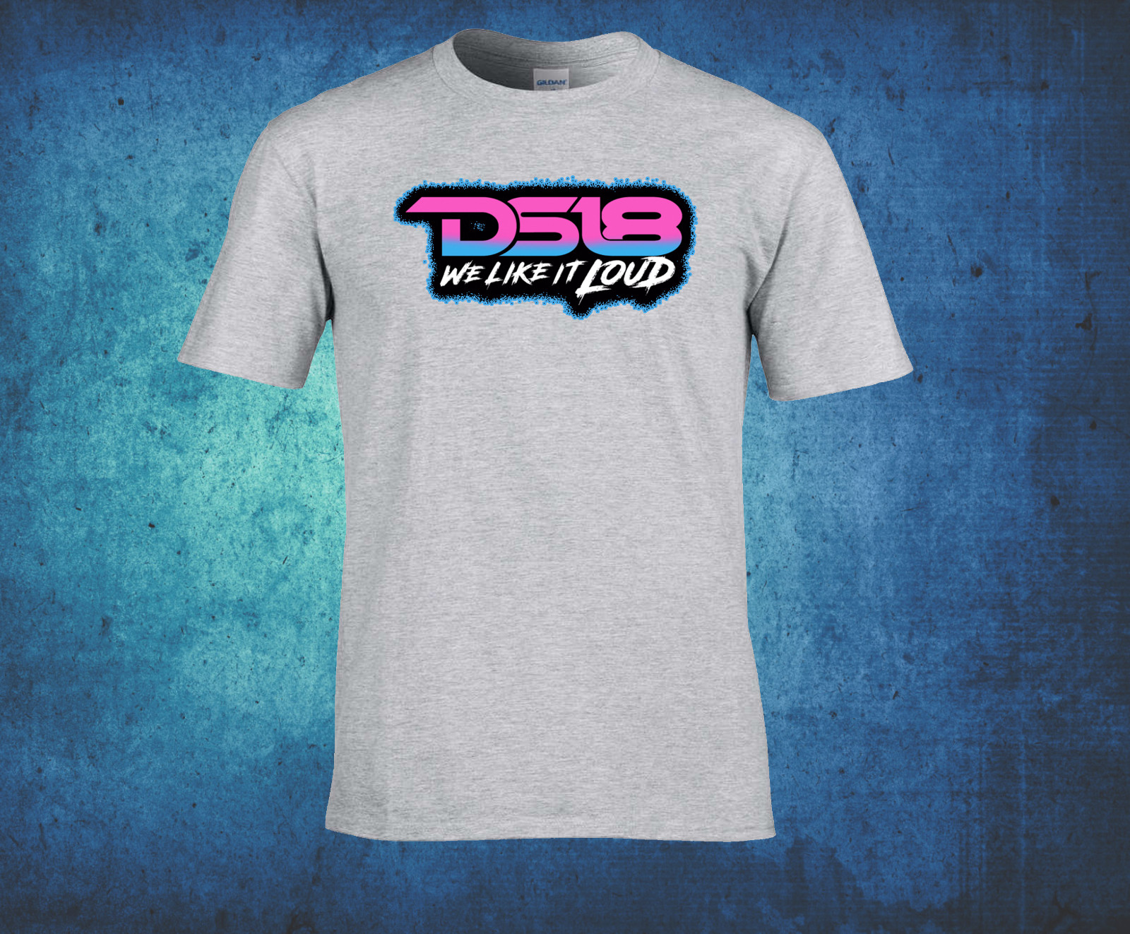 Team DS18 retro Miami Vice Style T-shirt -12" 15" 18" DSP Pro-ZXI FRP Amplifier gallery