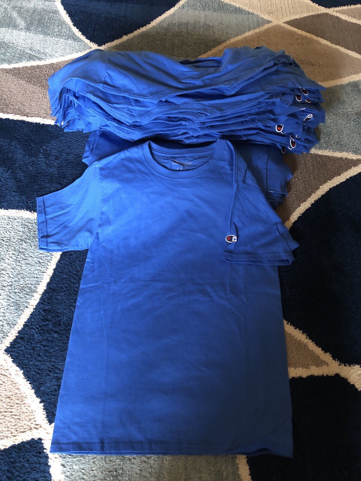 Bulk Lot Of 36 New Champion 100% Cotton T-Shirt T425 Royal Blue Tagless SMALL gallery
