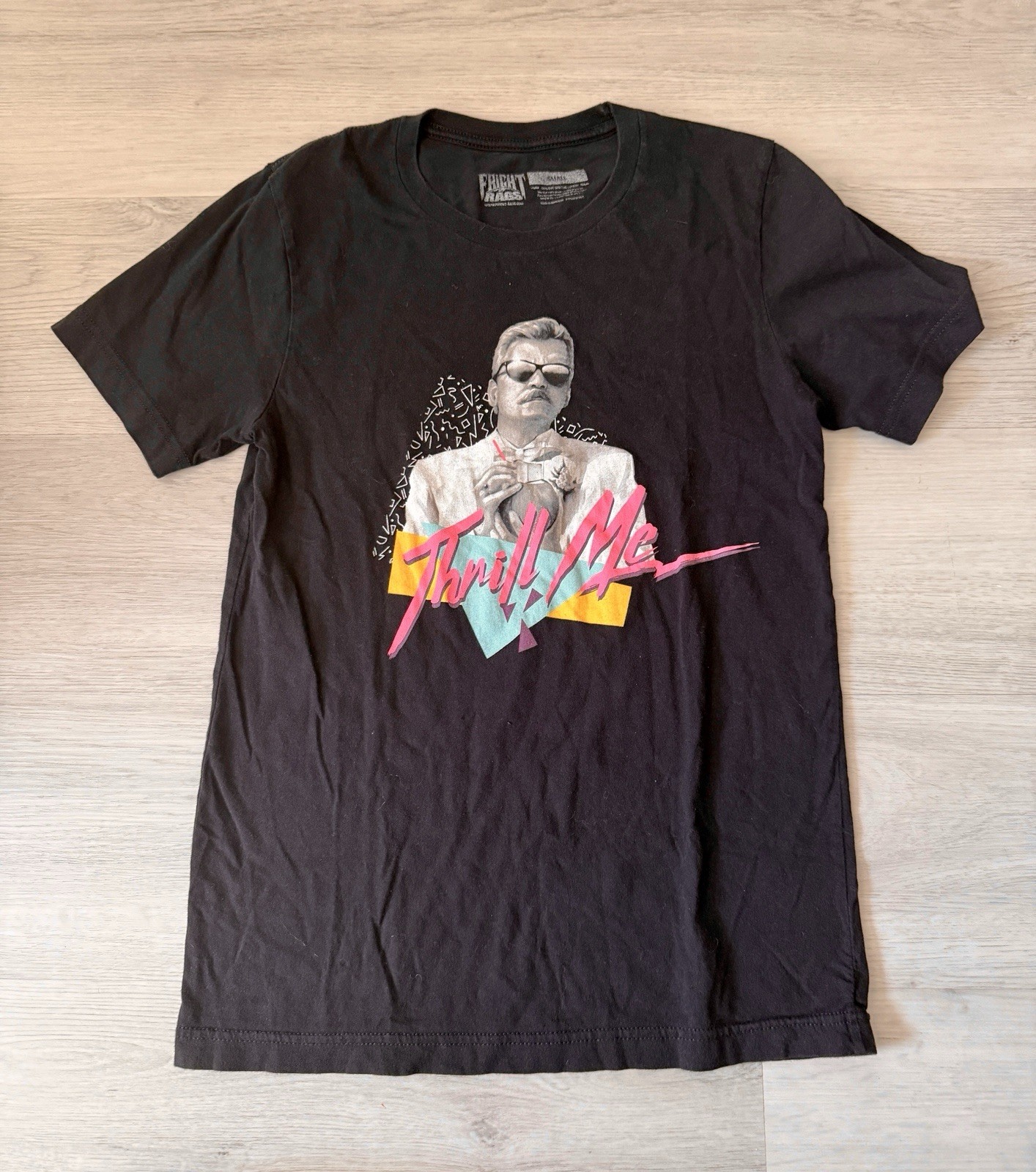 RARE Fright Rags “THRILL ME” Tom Atkins Night Of The Creeps T-Shirt Size Small