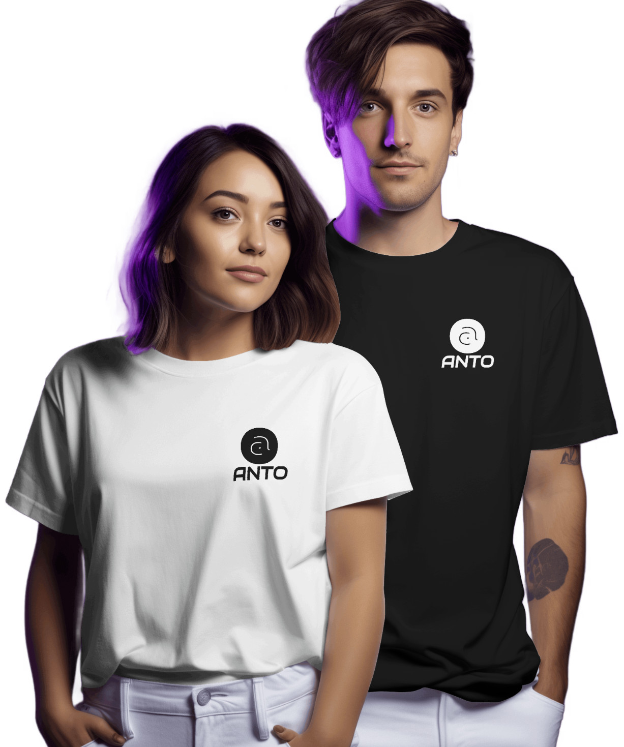 2 Pack SoftStyle Cotton Mens ANTO Logo T-shirt Multi Colors Semi Fitted Top gallery