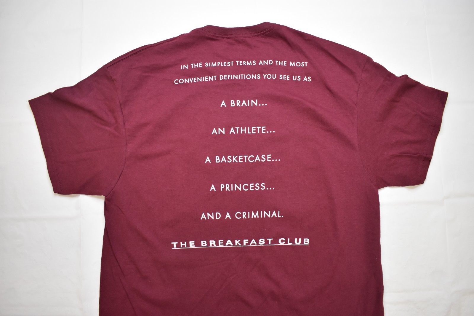 The Breakfast Club Classic Movie Poster Graphic Maroon Adult Shirt New Large gallery