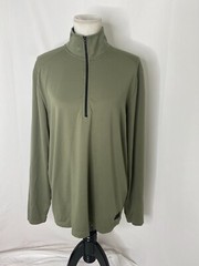 MSX Mens Medium Shirt by Michael Strahan Green Half Zip Long Sleeve